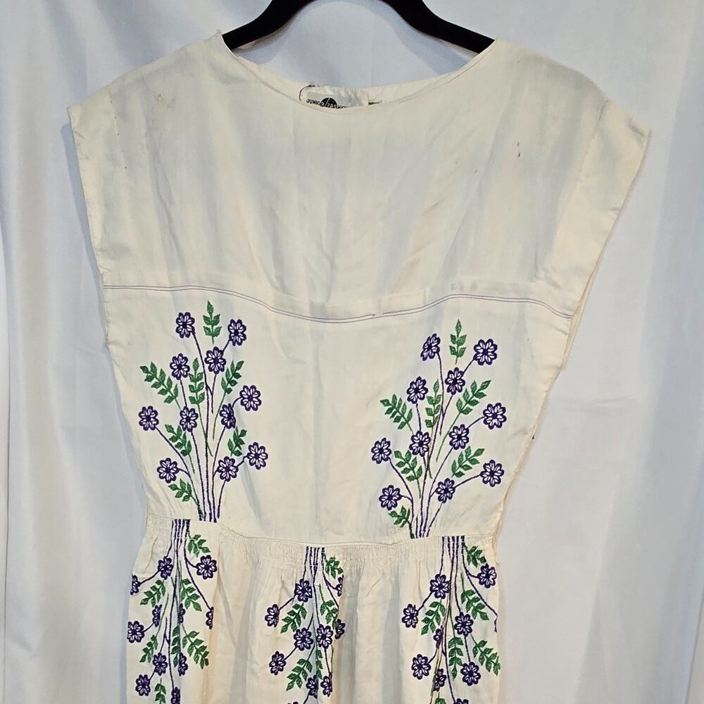 1940's Junior Fashion By Carole King Dress Size Small Embroidered Floral